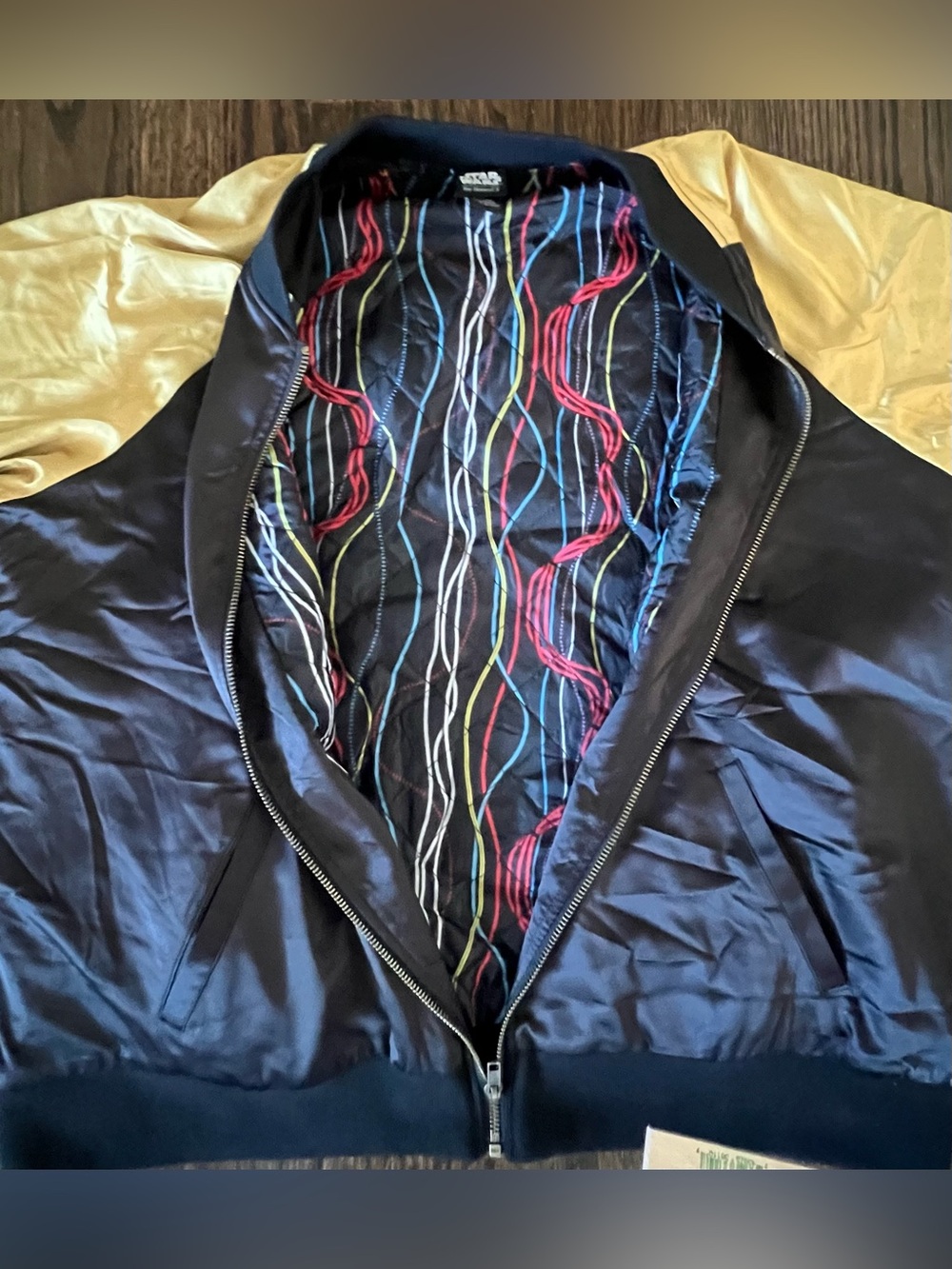 Star Wars Black and Gold 40th Anniversary Varsity Bomber Jacket - Picture 3 of 7